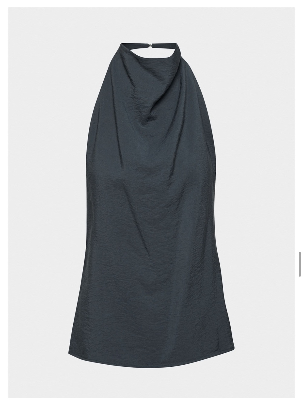 ARITZIA Vivienne Blouse Halter Neck Satin-Look Top - Navy